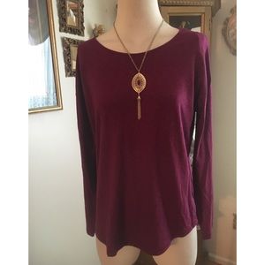 St Tropez West cranberry color modal stretchy top size M